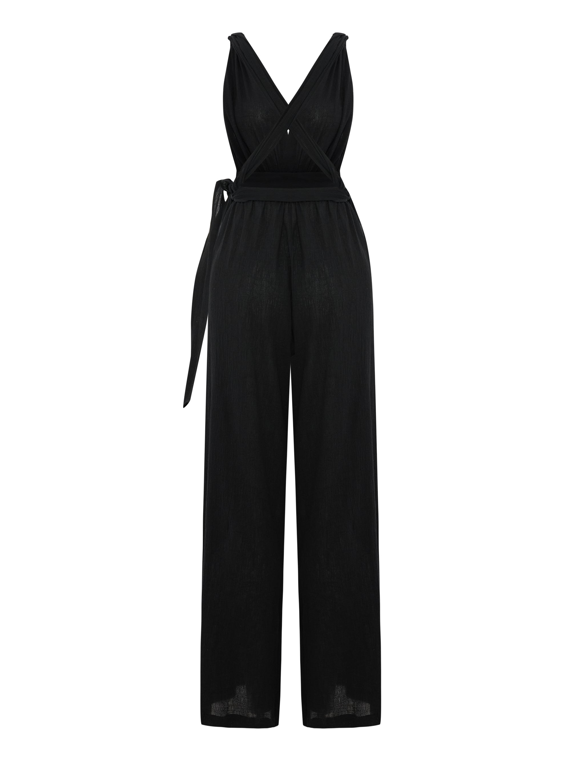 Wrap Your Way Jumpsuit - Black The Handloom elizabeth + Bern