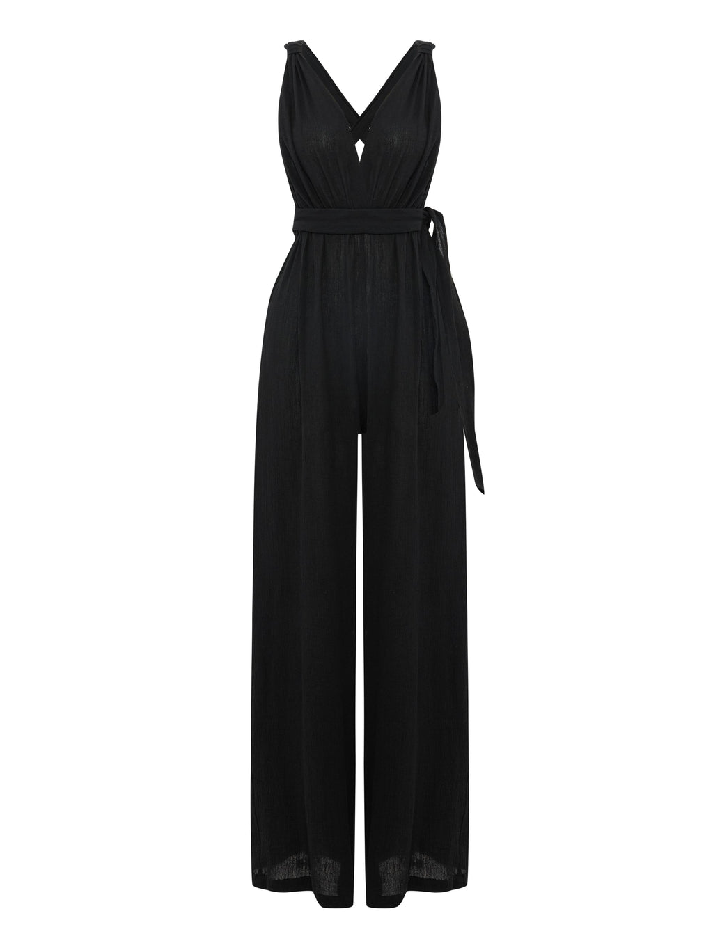 Wrap Your Way Jumpsuit - Black The Handloom elizabeth + Bern