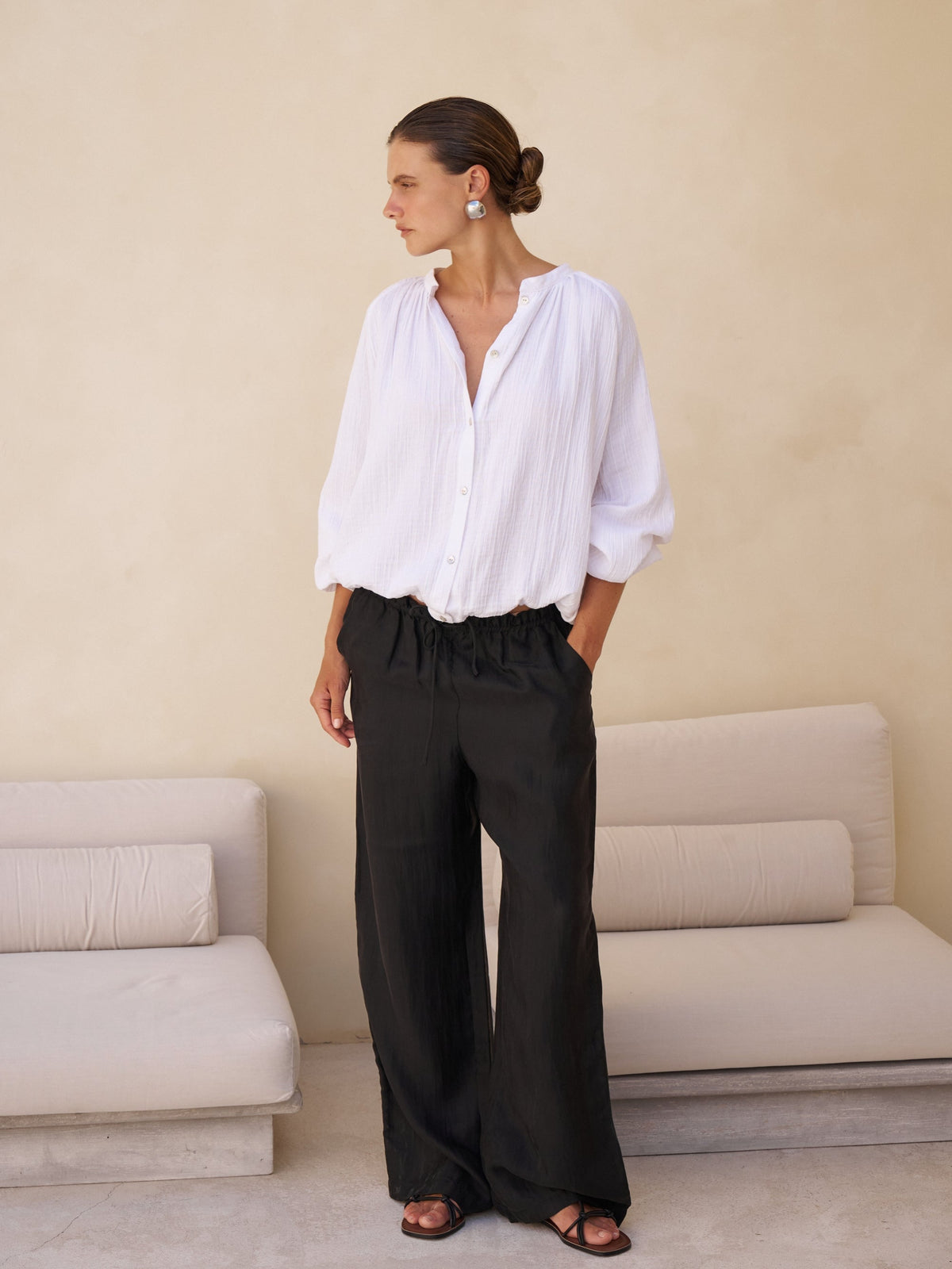 Kaya Buttoned Blouse - White