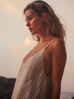 Liv Mini Ruffle Dress - Black Stripes - elizabeth + Bern