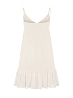 Liv Mini Ruffle Dress - White Stripes The Handloom elizabeth + Bern