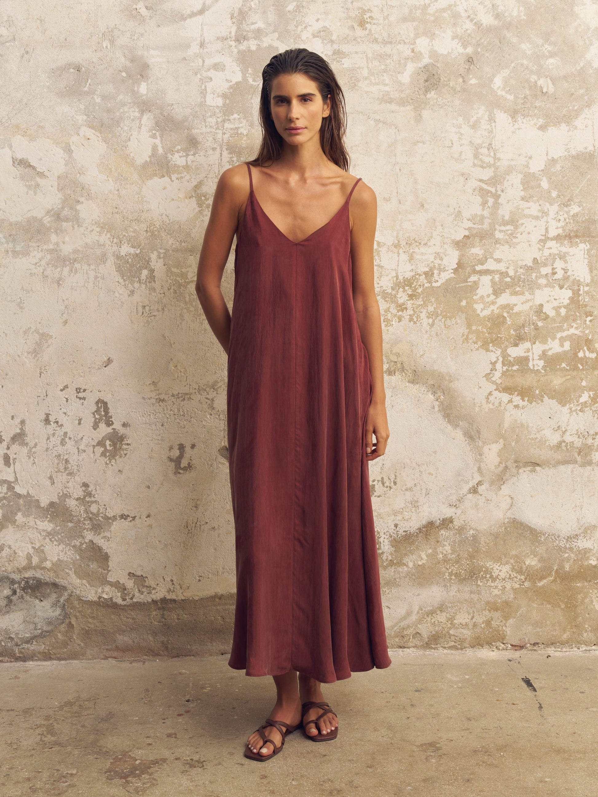 Lucid Flow Maxi Dress - Burgundy - elizabeth + Bern