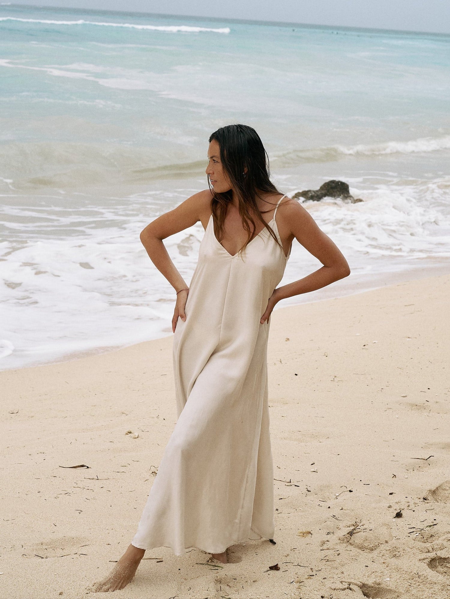 Lucid Flow Maxi Dress - Sand - elizabeth + Bern