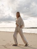Lucid Flow Tie Pants - Sand - elizabeth + Bern