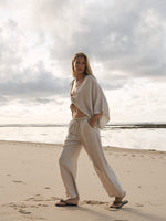 Lucid Flow Tie Pants - Sand - elizabeth + Bern