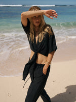 Lucid Flow Tie Pants - Black - elizabeth + Bern