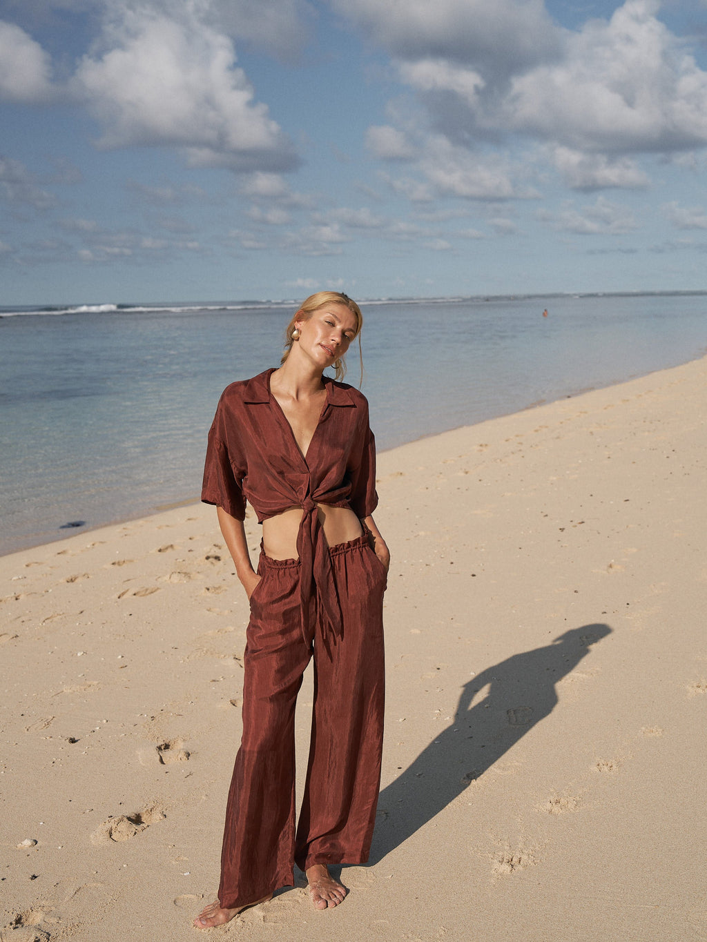Lucid Tie Shirt - Burgundy - elizabeth + Bern