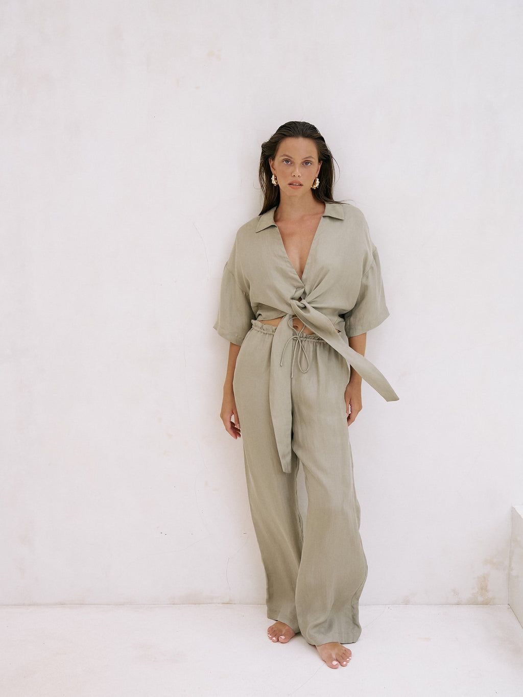 Lucid Tie Shirt - Khaki Green