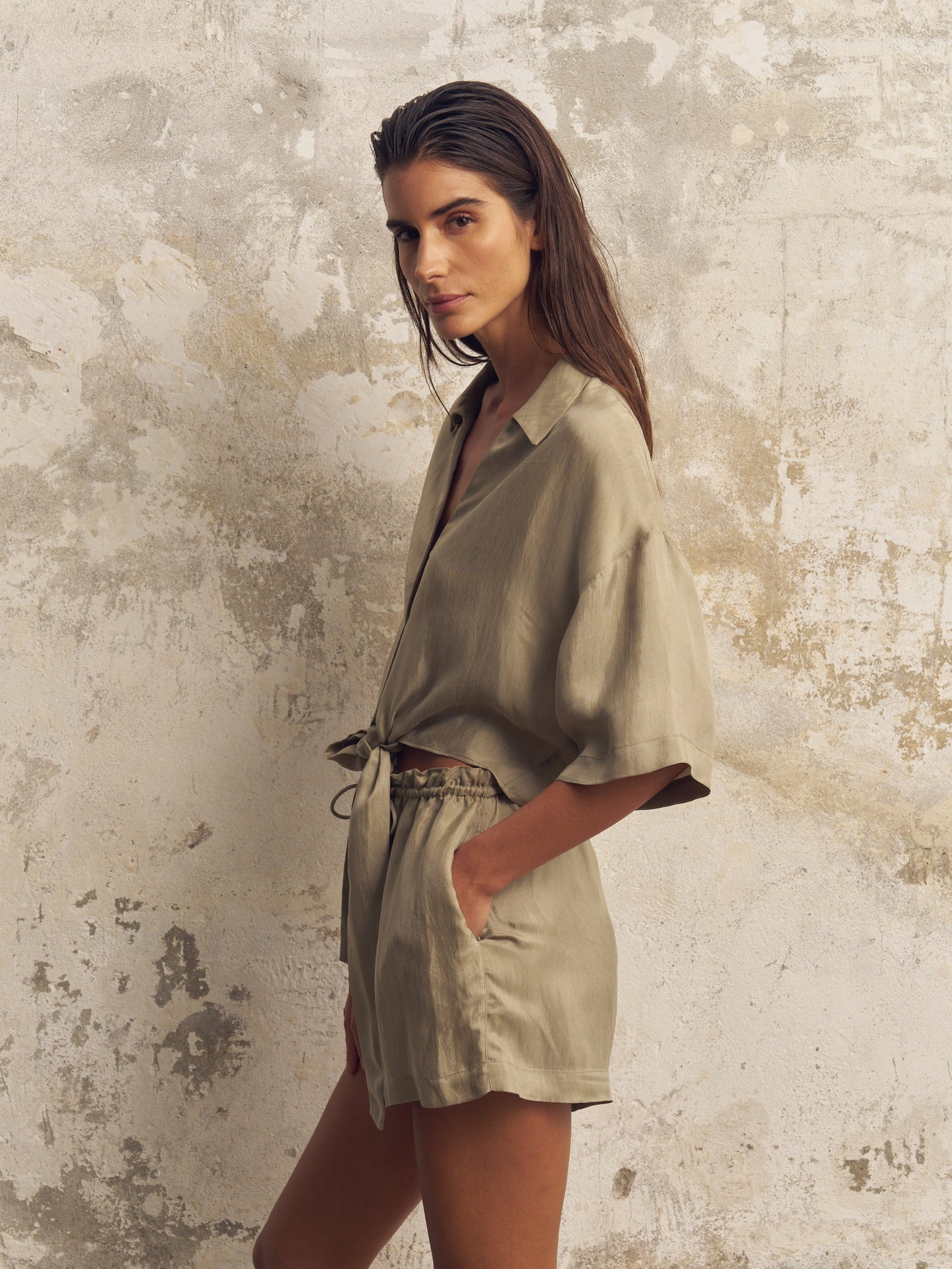 Lucid Tie Shirt - Khaki Green