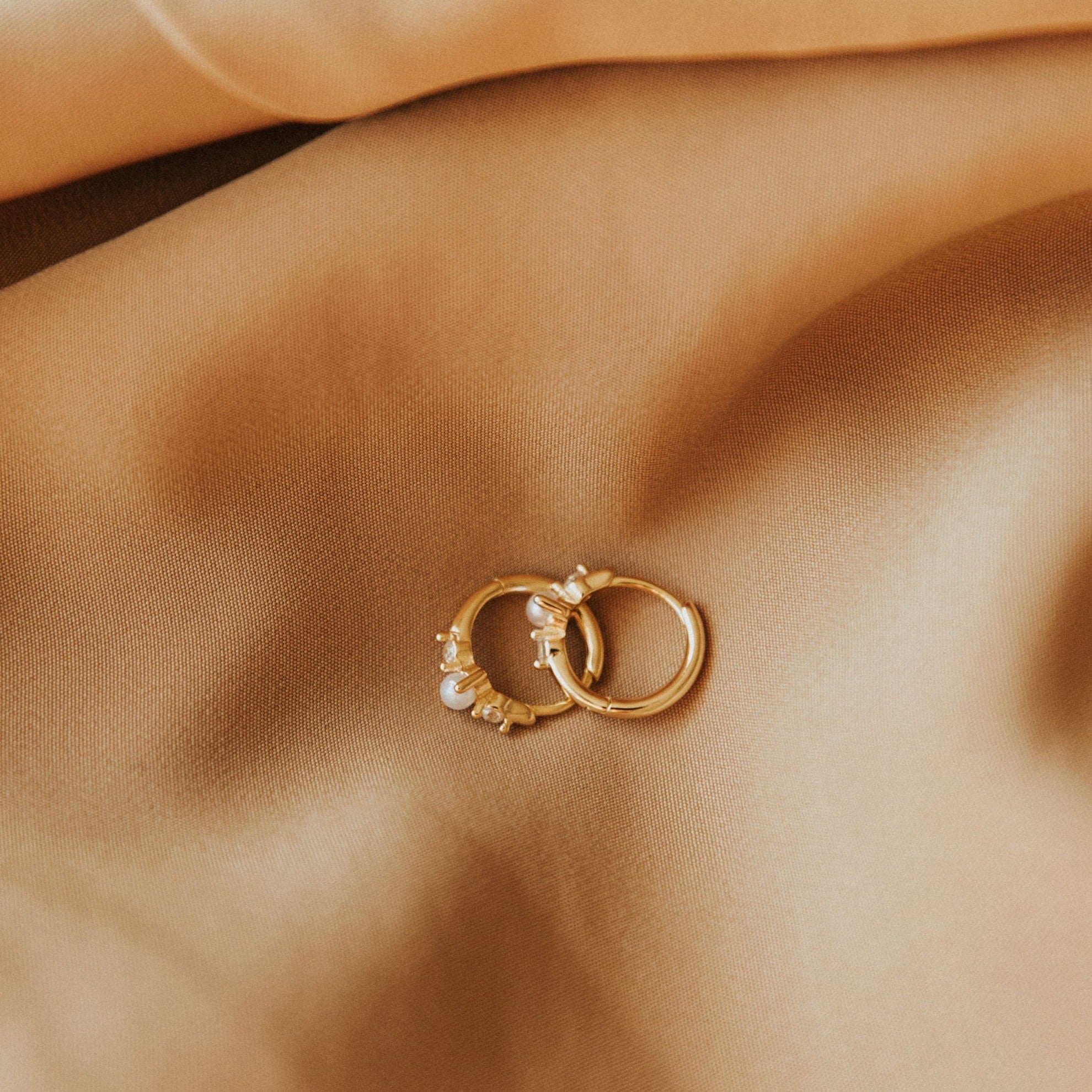 Alexandria Diamond and Pearl Hoops - elizabeth + Bern