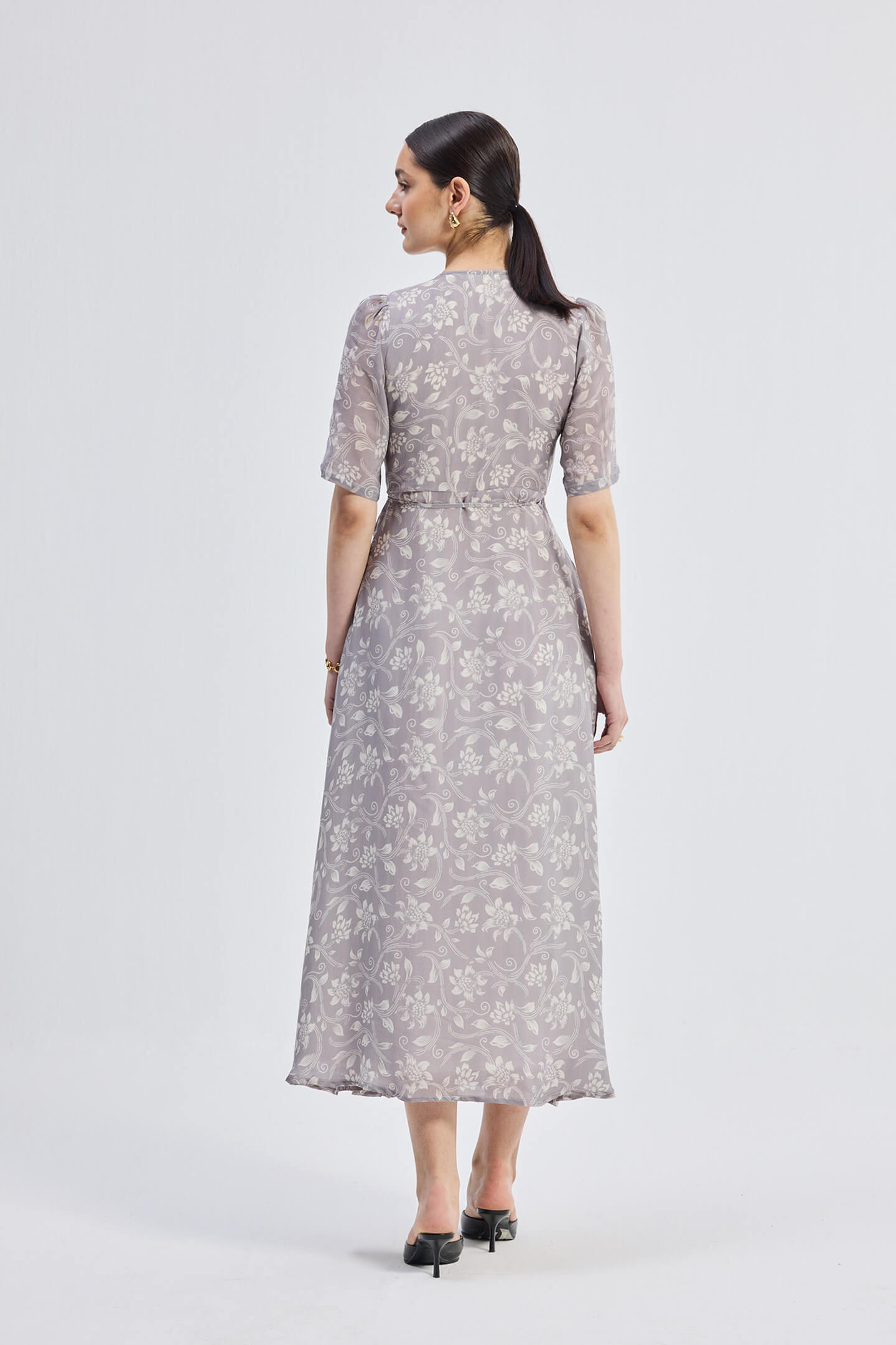 Maxi Wrap Floral dress in Vintage Vines