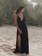 Muse Braided Straps Dress - Black The Handloom elizabeth + Bern