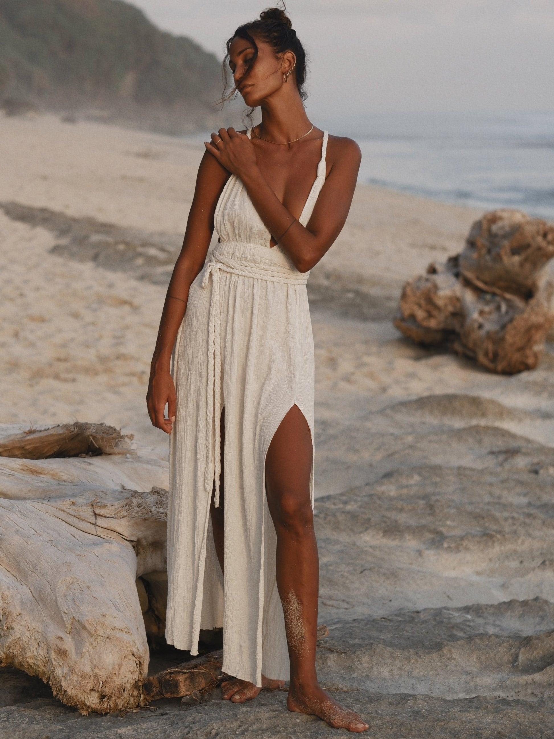 Muse Braided Straps Dress - Natural - elizabeth + Bern