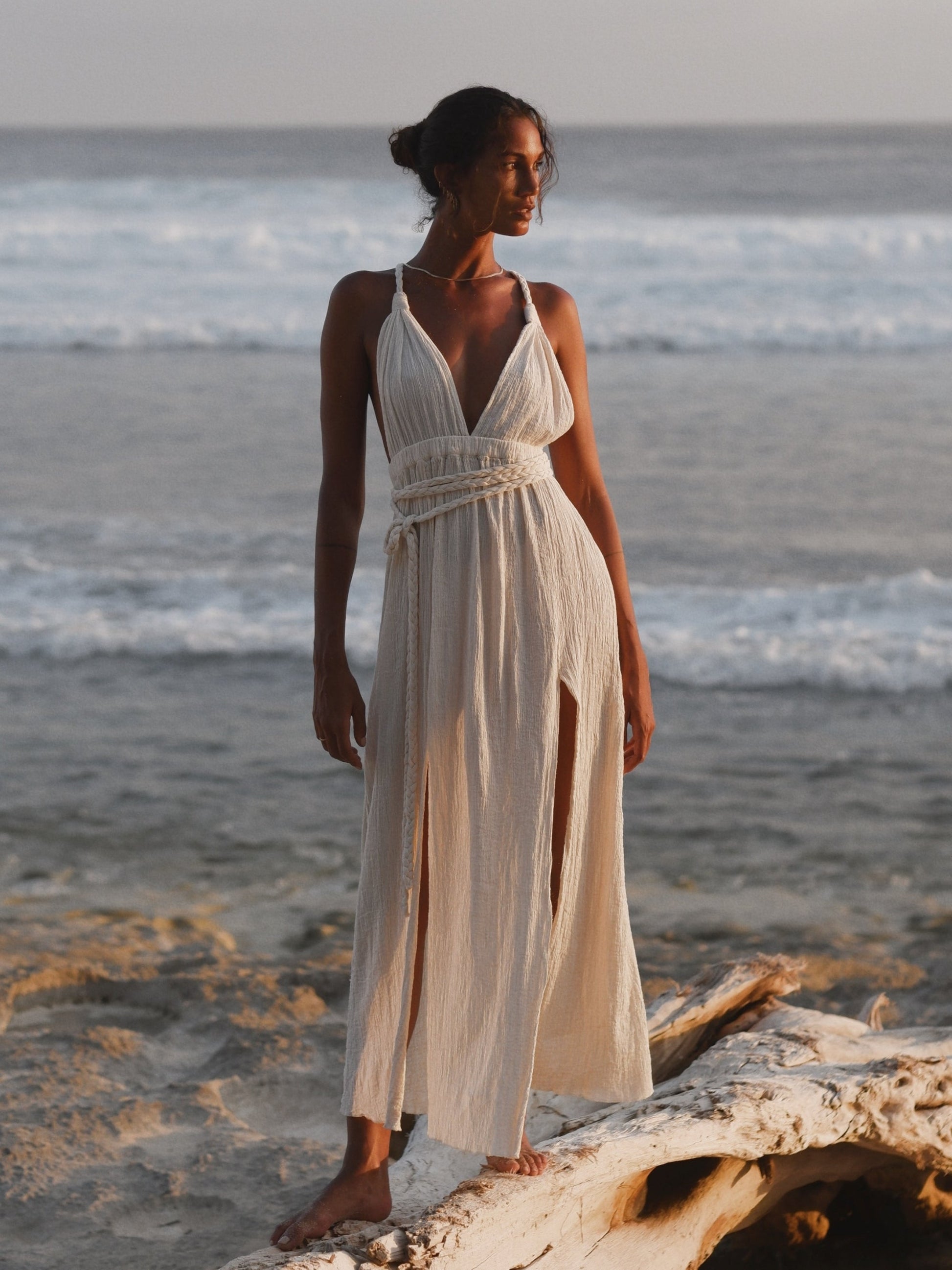 Muse Braided Straps Dress - Natural - elizabeth + Bern