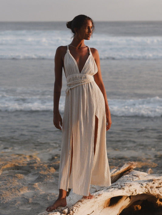 Muse Braided Straps Dress - Natural - elizabeth + Bern