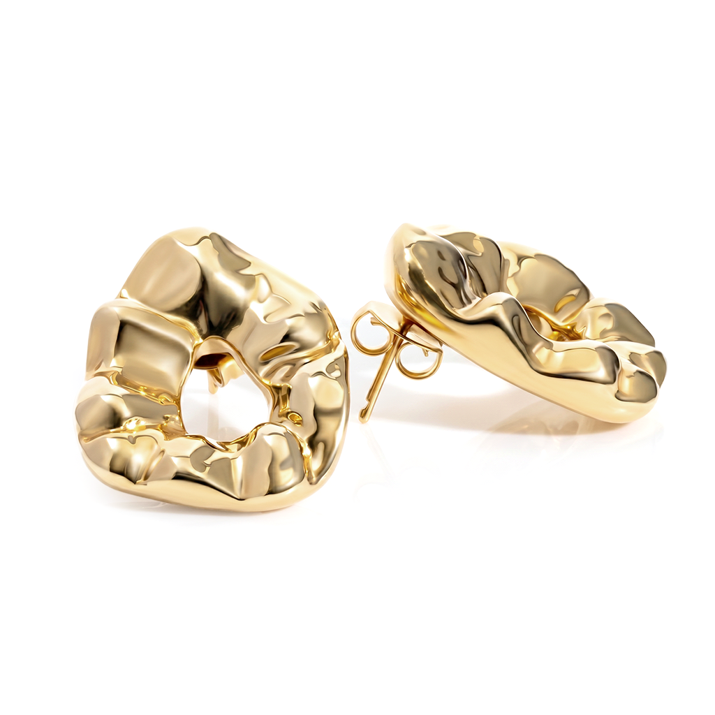 Nathalia Sculpted Hammered Earrings