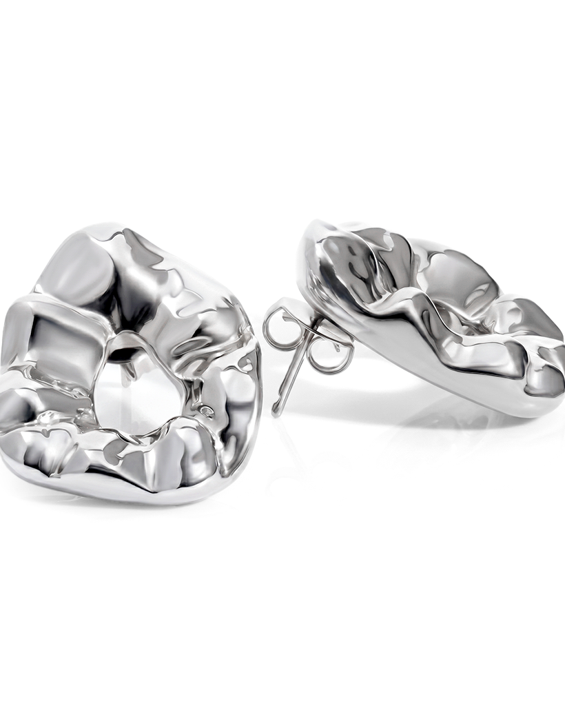 Nathalia Sculpted Hammered Earrings