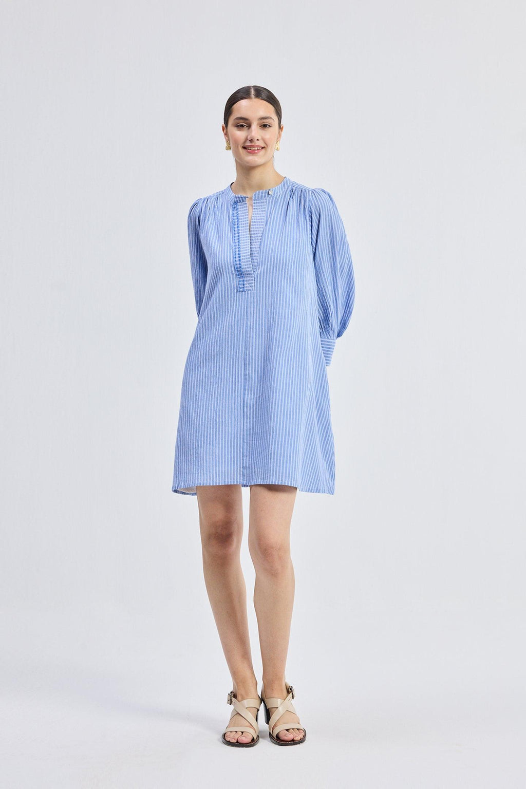 Oversized Tunic Dress in Stripes