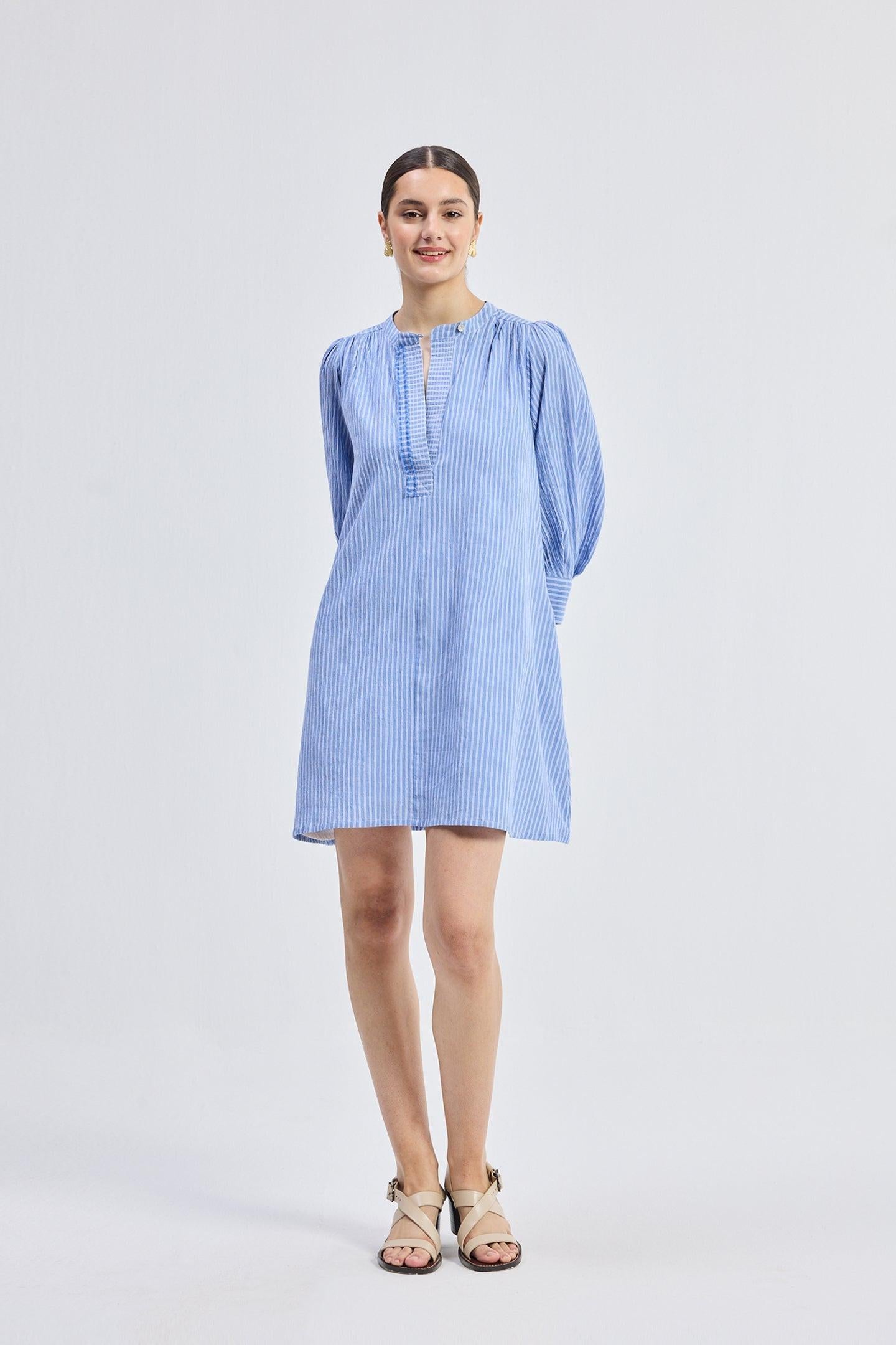Oversized Tunic Dress in Stripes