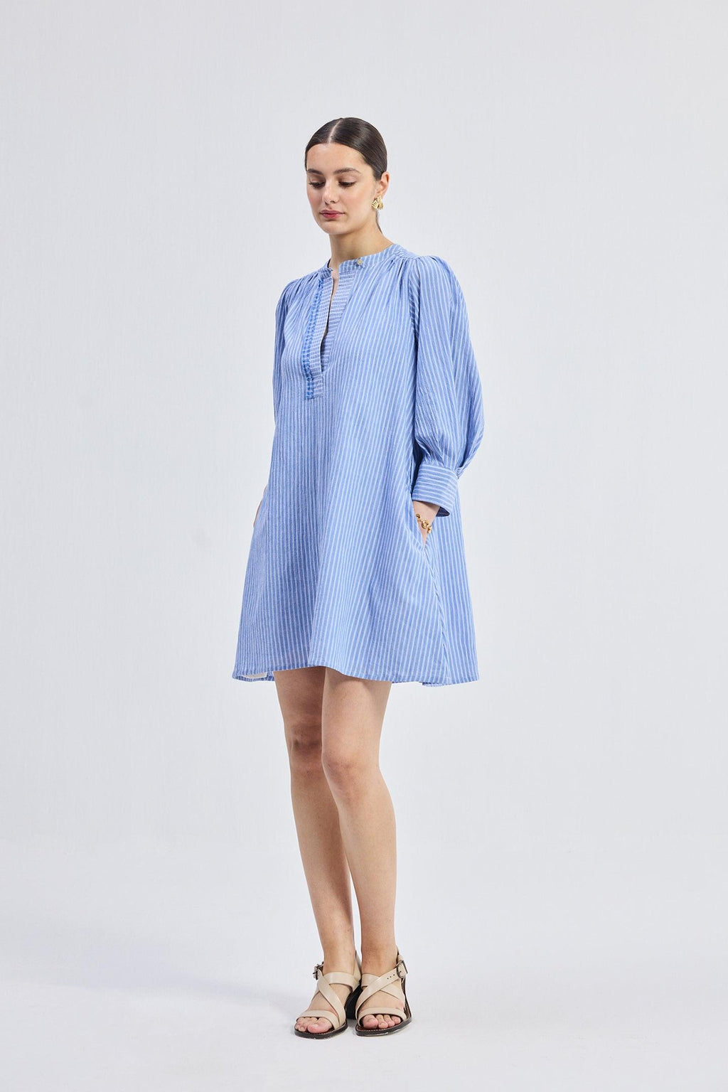 Oversized Tunic Dress in Stripes