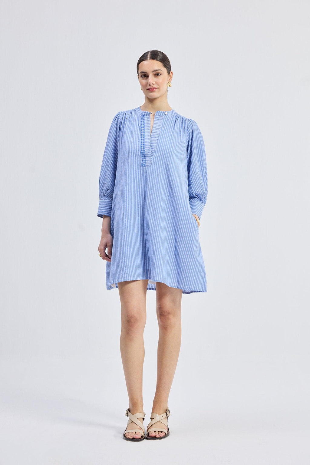 Oversized Tunic Dress in Stripes