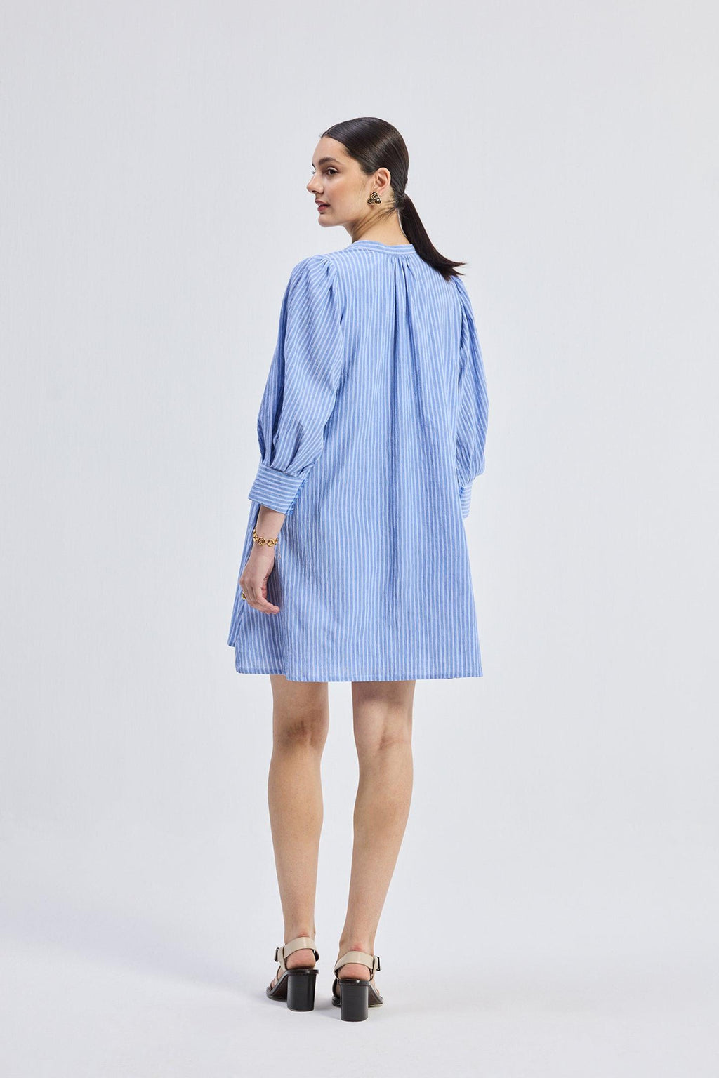 Oversized Tunic Dress in Stripes