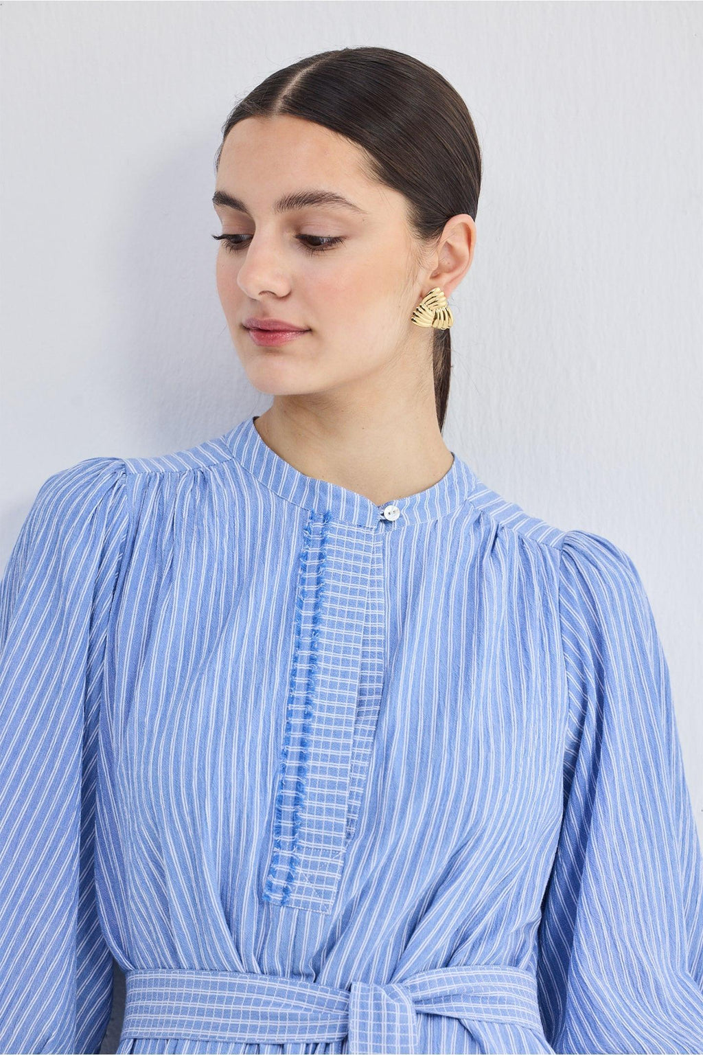 Oversized Tunic Dress in Stripes