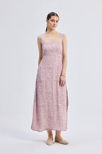 Perfect Floral Maxi with Tapered Straps in Pink