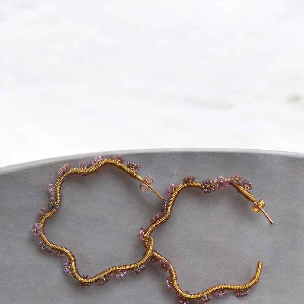 Irregular flower Hoops