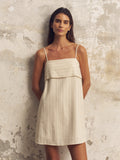 Puglia Stripes Mini Dress - Oatmeal - elizabeth + Bern