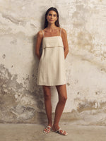 Puglia Stripes Mini Dress - Oatmeal - elizabeth + Bern