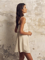 Puglia Stripes Mini Dress - Oatmeal - elizabeth + Bern