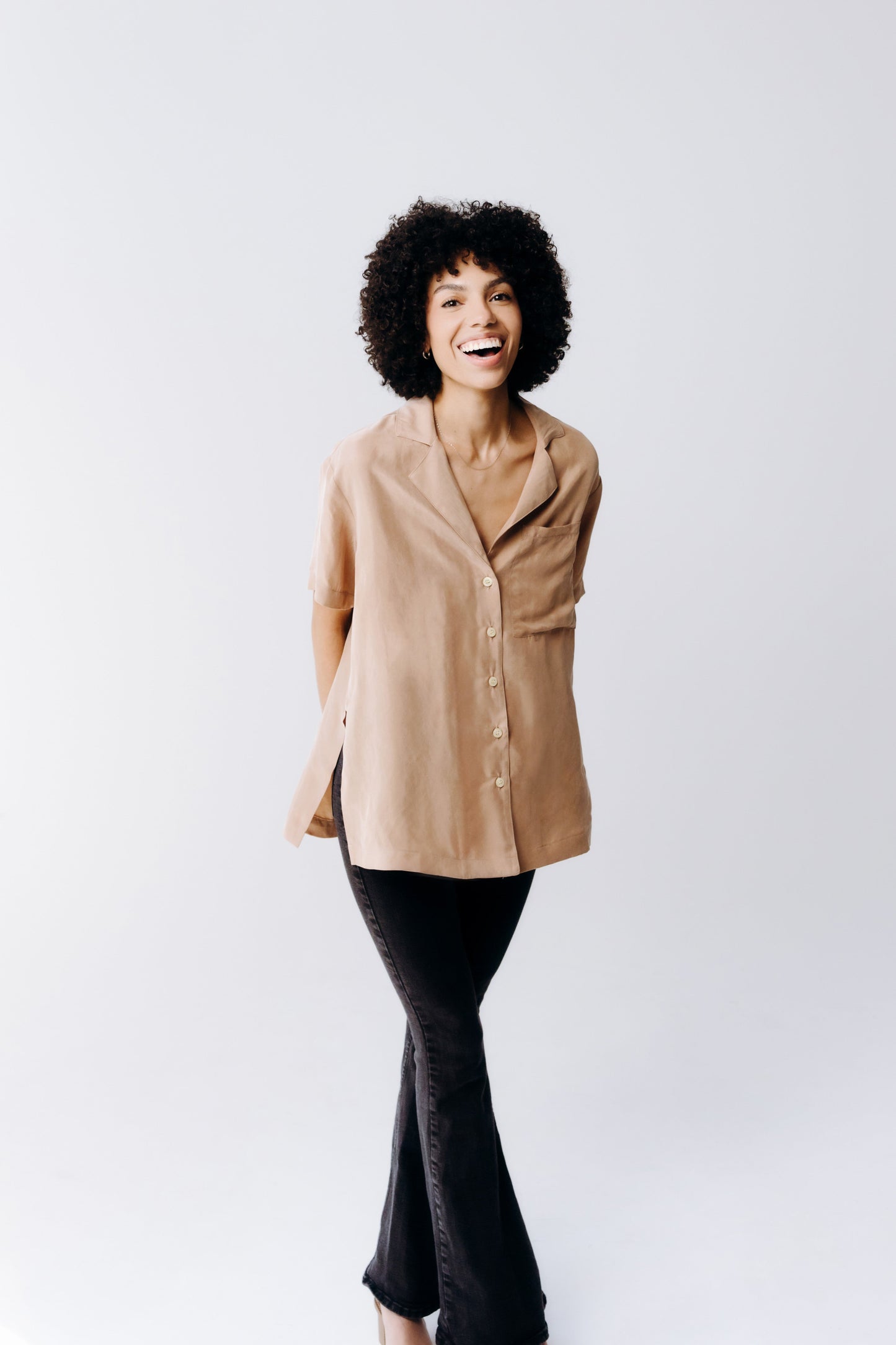 Washable Silk Button Down Shirt - elizabeth + Bern