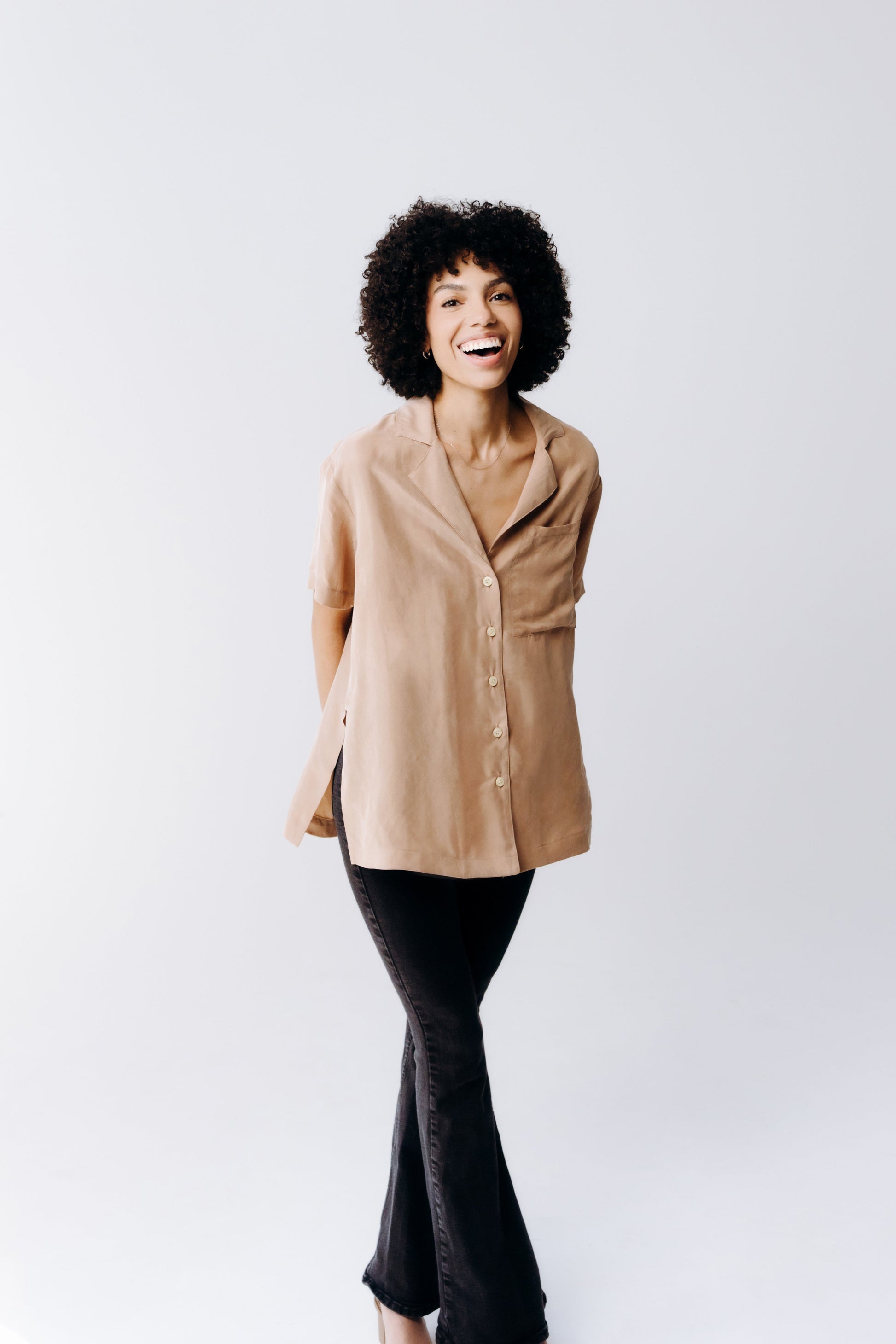 Washable Silk Button Down Shirt - elizabeth + Bern