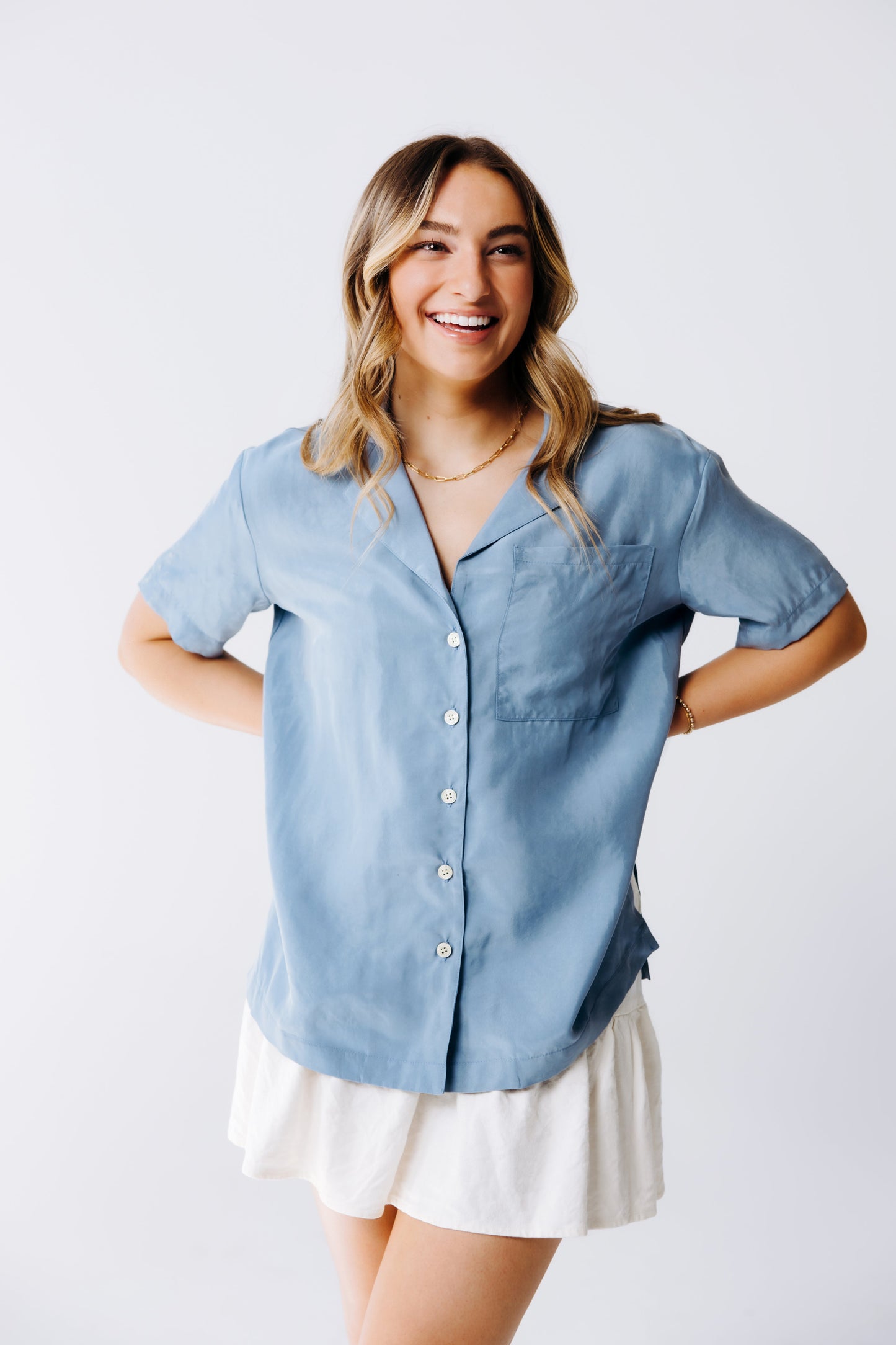 Washable Silk Button Down Shirt - elizabeth + Bern