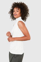 HEPBURN SLEEVELESS VISCOSE SWEATER IN CREAM