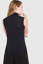 HEPBURN SLEEVELESS VISCOSE SWEATER IN BLACK