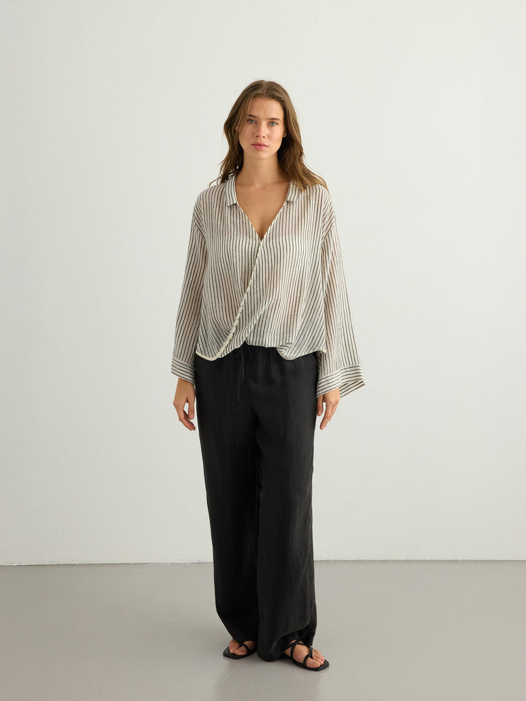 Sade Top - Black Stripes The Handloom elizabeth + Bern