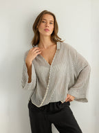 Sade Top - Black Stripes The Handloom elizabeth + Bern