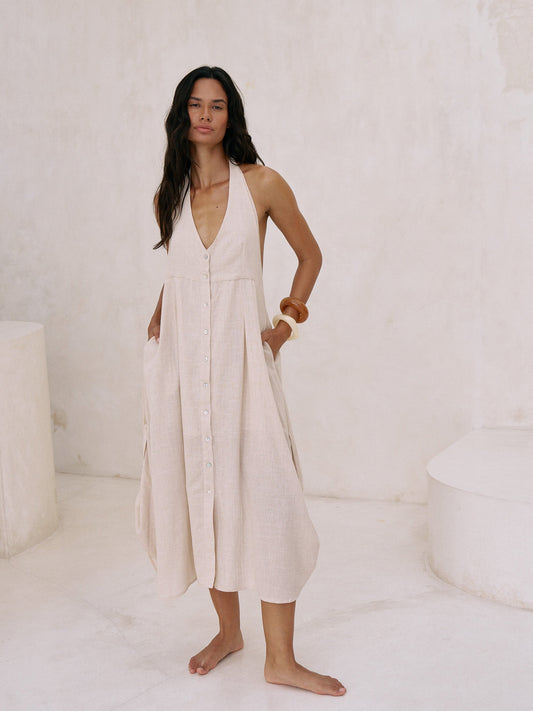 Sahara Sun Maxi Dress - Natural | The Handloom