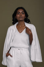 Hemp Three Piece Set in White Reistor elizabeth + Bern