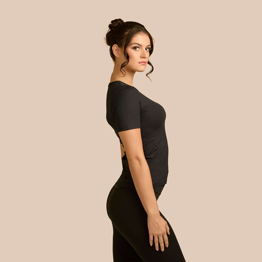 Short Sleeve Crew Neck Layering Top Adea - Everyday Luxury elizabeth + Bern
