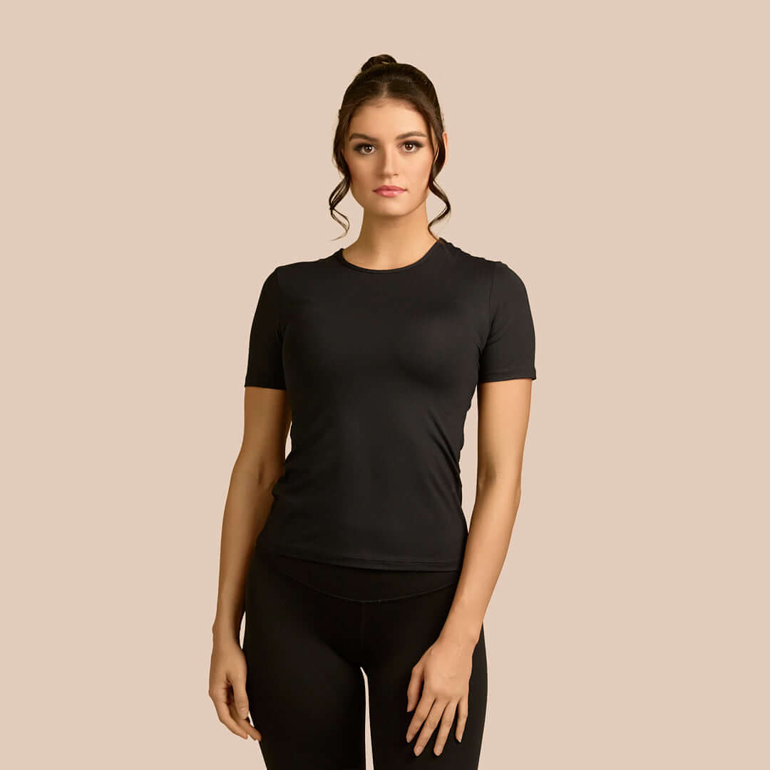 Short Sleeve Crew Neck Layering Top Adea - Everyday Luxury elizabeth + Bern
