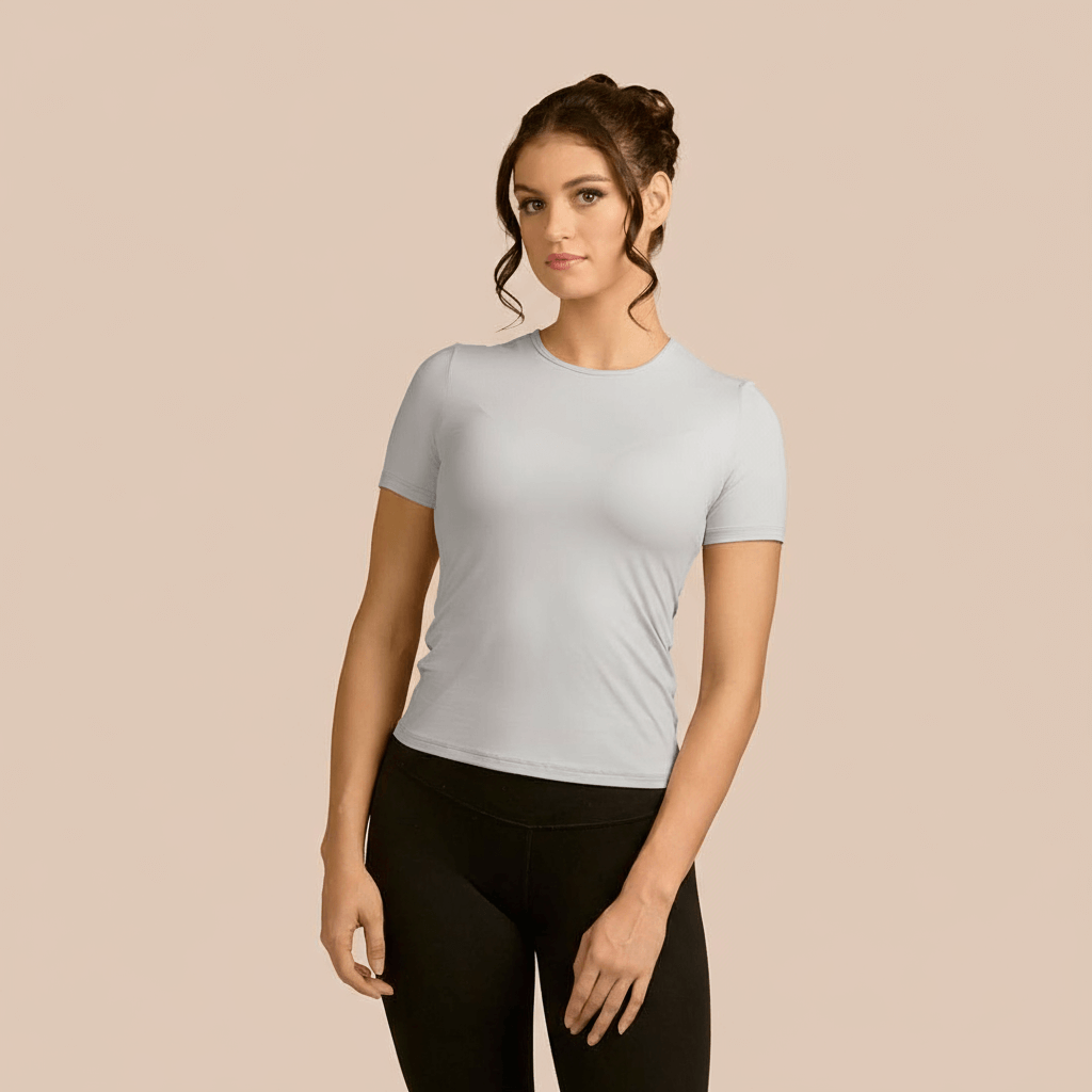 Short Sleeve Crew Neck Layering Top Adea - Everyday Luxury elizabeth + Bern