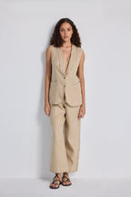 Sleeveless Hemp Jacket Set
