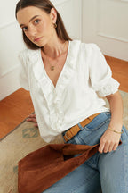 Chloe Shirt in Off White Solid.
