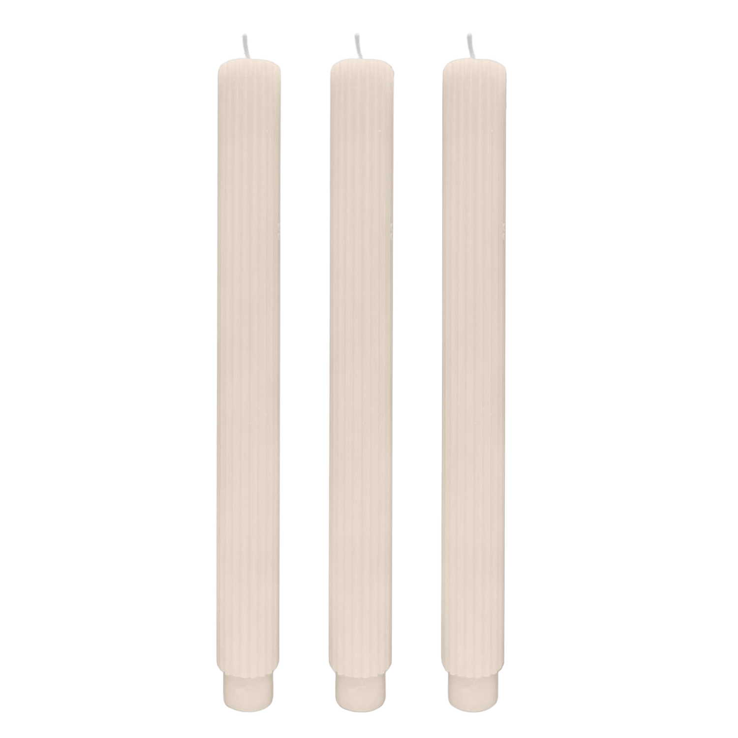 Fluted Taper Candles - Set of 3
