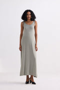 Tie-Detail Maxi Dress in Light Olive