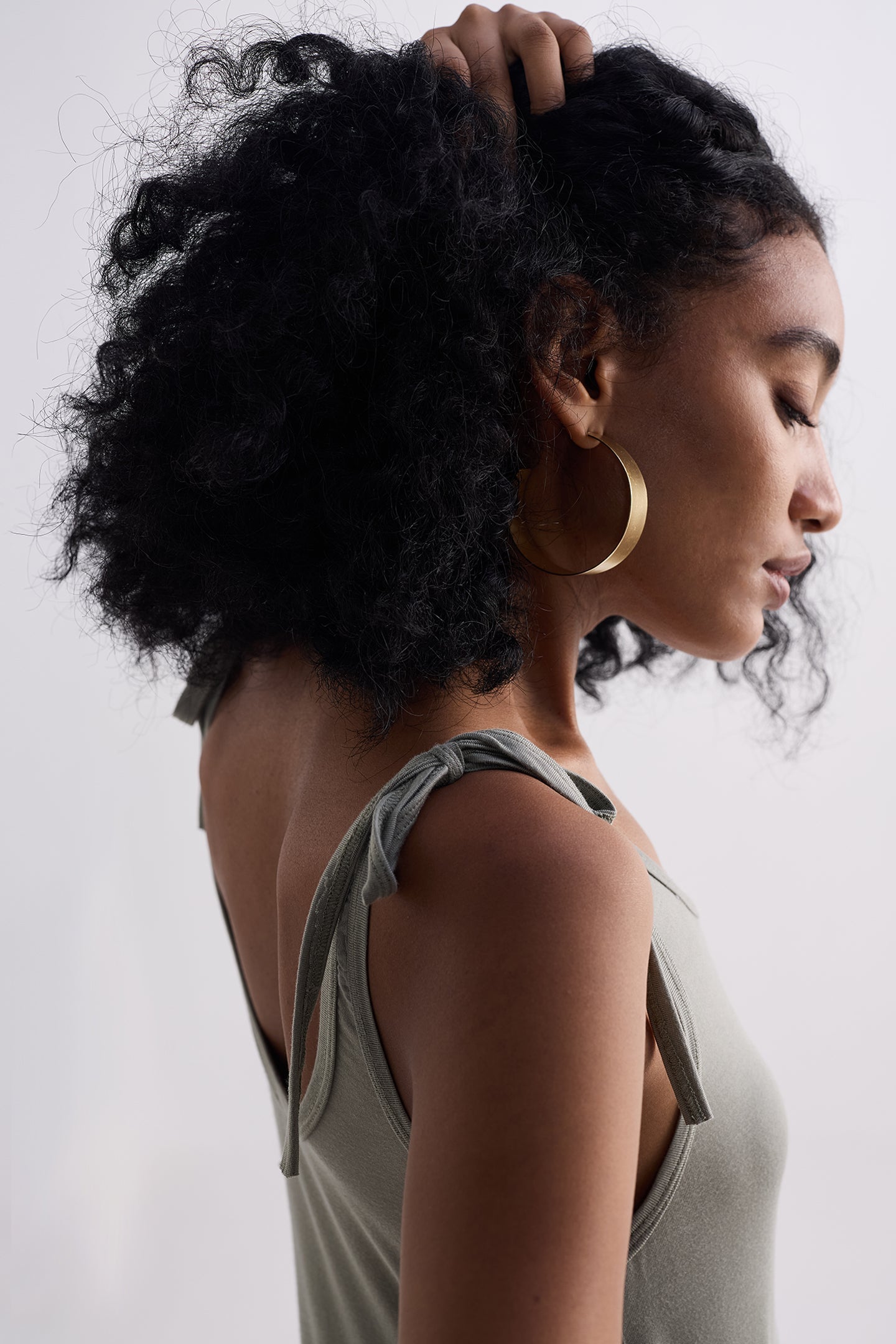 Tie-Detail Maxi Dress in Light Olive