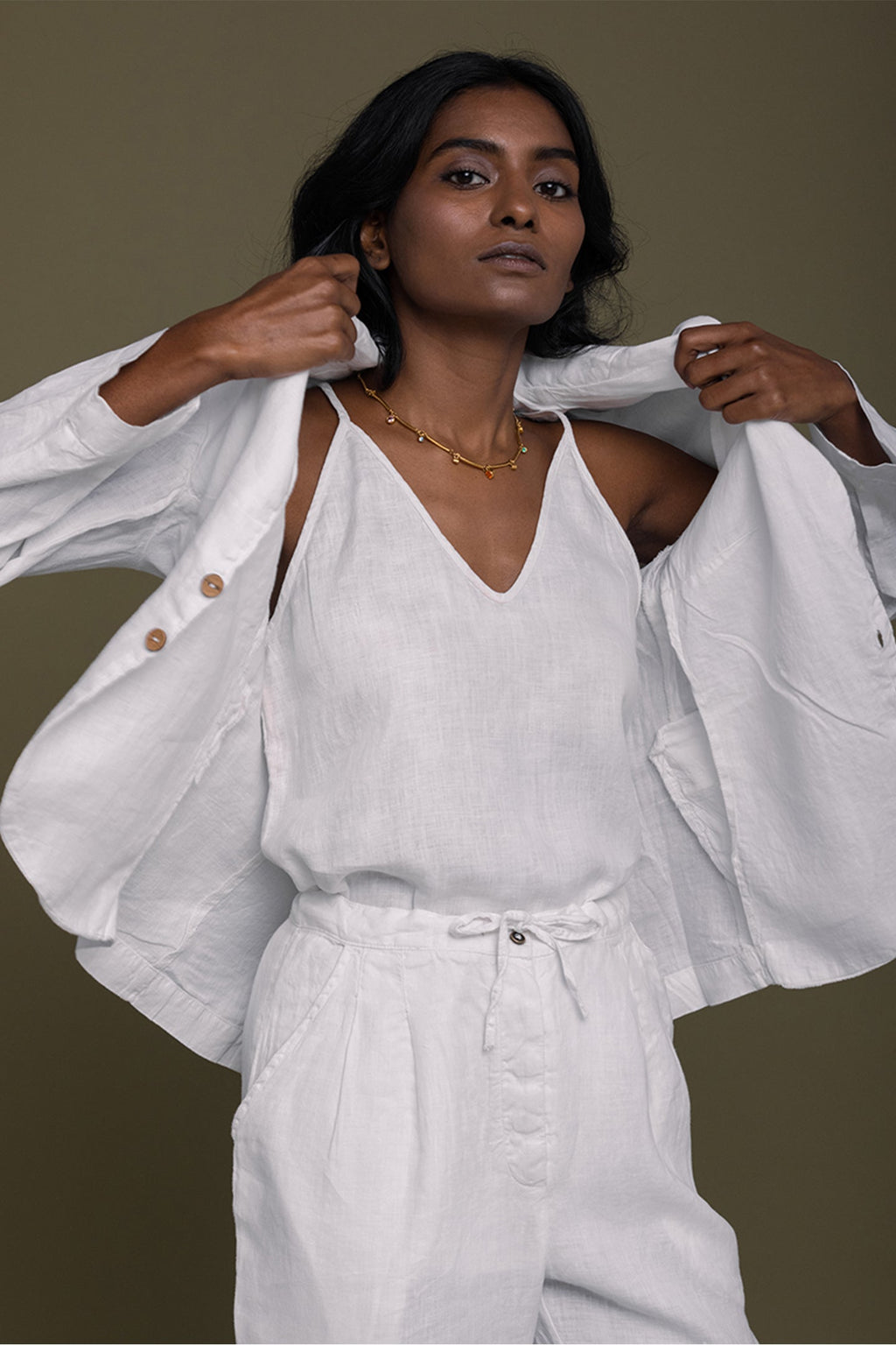 Hemp Three Piece Set in White - elizabeth + Bern